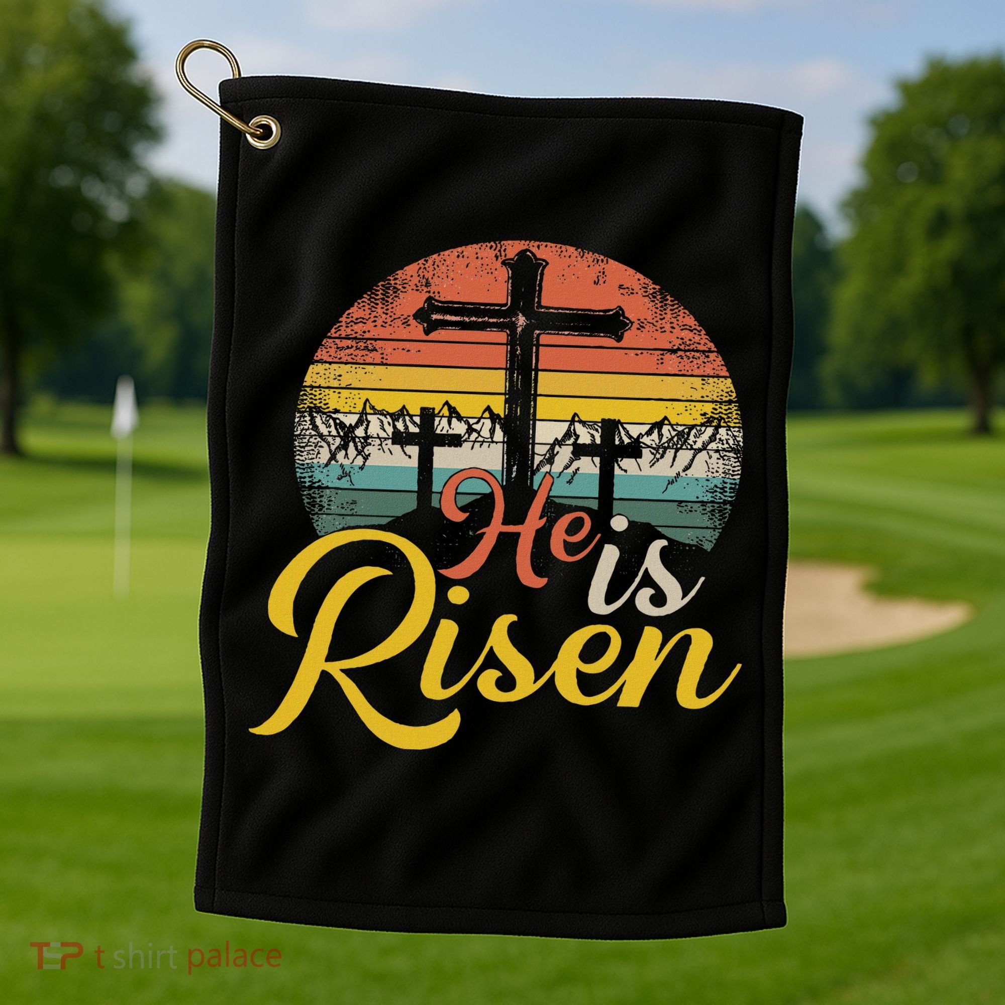He Is Risen Christian Easter Jesus Golf Towel