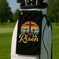 He Is Risen Christian Easter Jesus Golf Towel thumb 2