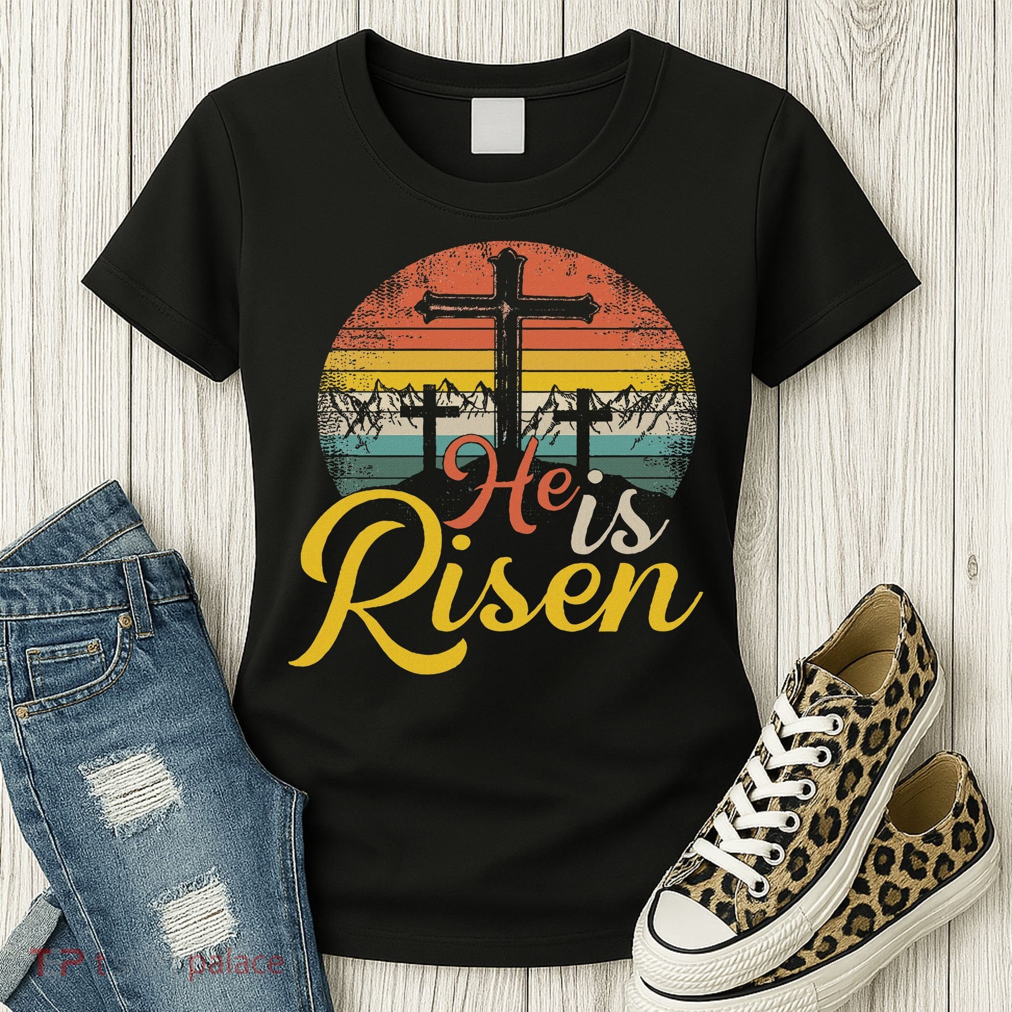 He Is Risen Christian Easter Jesus Women's T-Shirt