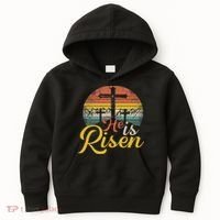 He Is Risen Christian Easter Jesus Kids Hoodie thumb 0