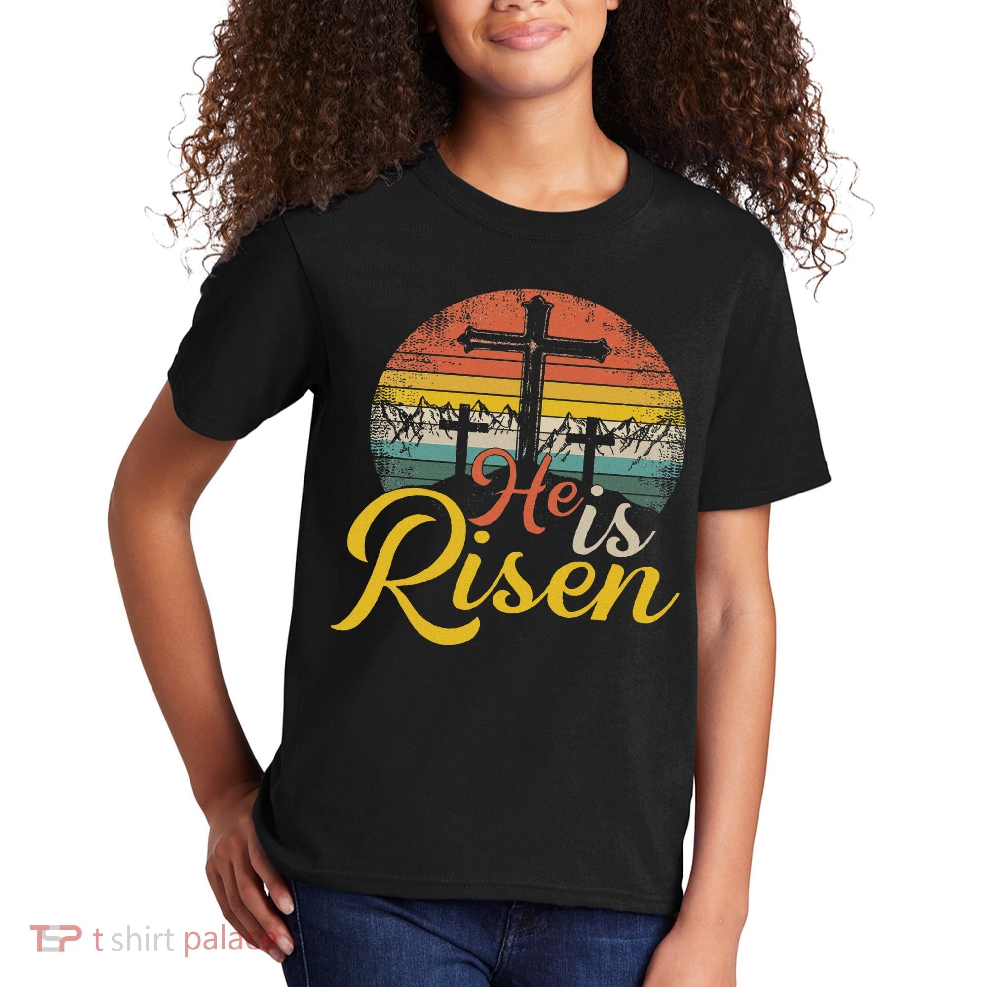 He Is Risen Christian Easter Jesus Kids T-Shirt