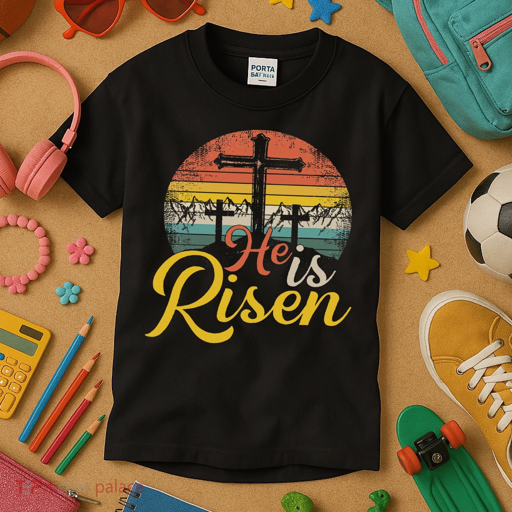 He Is Risen Christian Easter Jesus Kids T-Shirt