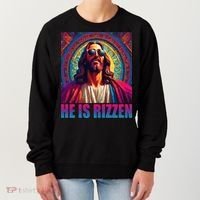 He Is Rizzen Jesus Portrait Risen Women's Sweatshirt thumb 0