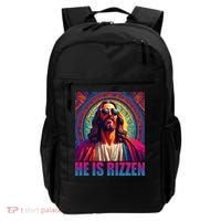 He Is Rizzen Jesus Portrait Risen Backpack thumb 0