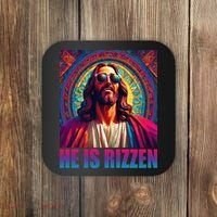 He Is Rizzen Jesus Portrait Risen Coaster thumb 0