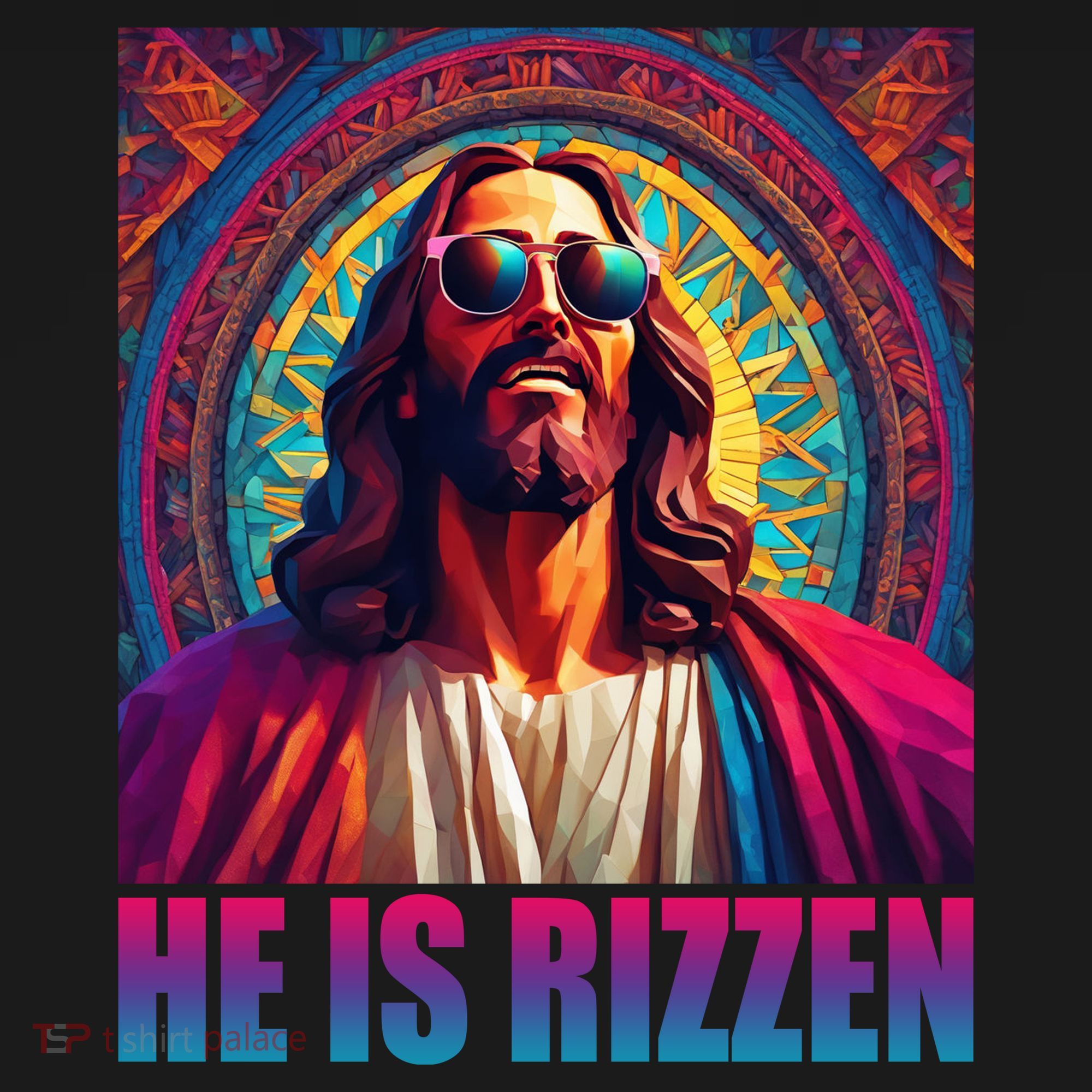 He Is Rizzen Jesus Portrait Risen Toddler Hoodie