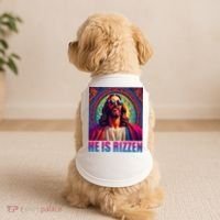 He Is Rizzen Jesus Portrait Risen Doggie Tank thumb 2