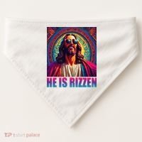 He Is Rizzen Jesus Portrait Risen USA-Made Doggie Bandana thumb 0