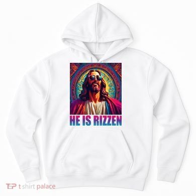He Is Rizzen Jesus Portrait Risen Hoodie