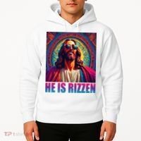 He Is Rizzen Jesus Portrait Risen Hoodie thumb 2