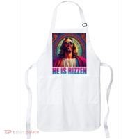 He Is Rizzen Jesus Portrait Risen Apron thumb 0