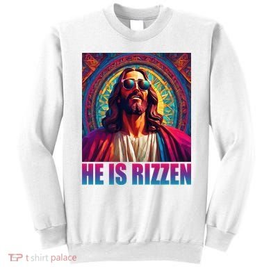 He Is Rizzen Jesus Portrait Risen Sweatshirt