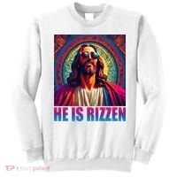 He Is Rizzen Jesus Portrait Risen Sweatshirt thumb 0