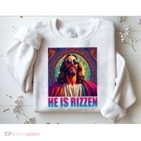 He Is Rizzen Jesus Portrait Risen Sweatshirt thumb 2