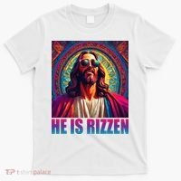 He Is Rizzen Jesus Portrait Risen T-Shirt thumb 0