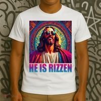 He Is Rizzen Jesus Portrait Risen T-Shirt thumb 3