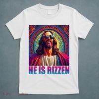 He Is Rizzen Jesus Portrait Risen T-Shirt thumb 5