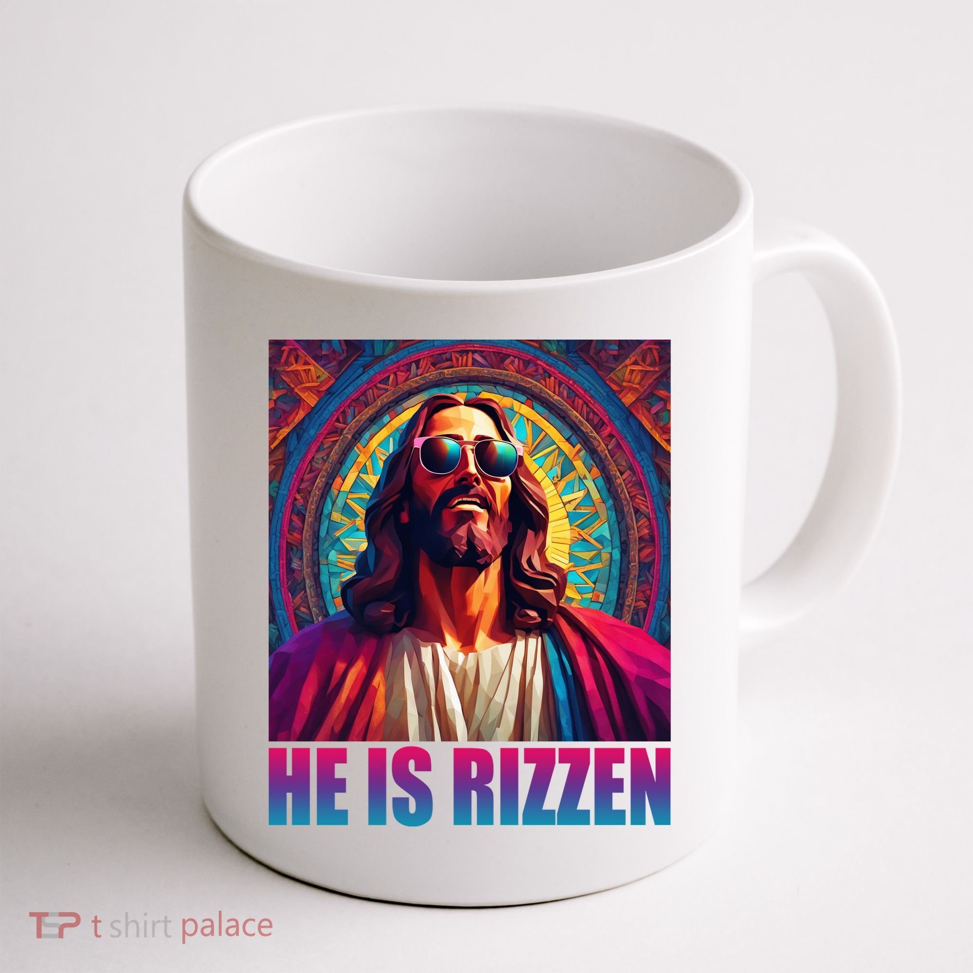 He Is Rizzen Jesus Portrait Risen Coffee Mug