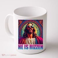 He Is Rizzen Jesus Portrait Risen Coffee Mug thumb 0