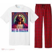 He Is Rizzen Jesus Portrait Risen Pajama Set thumb 0