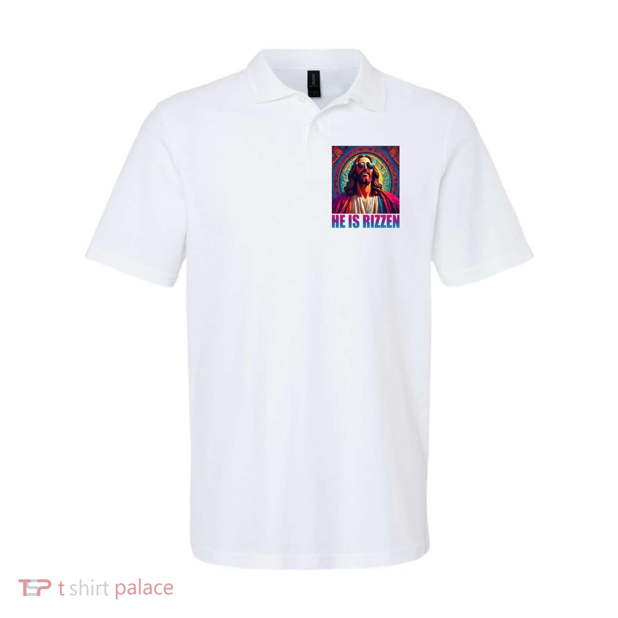 He Is Rizzen Jesus Portrait Risen Polo