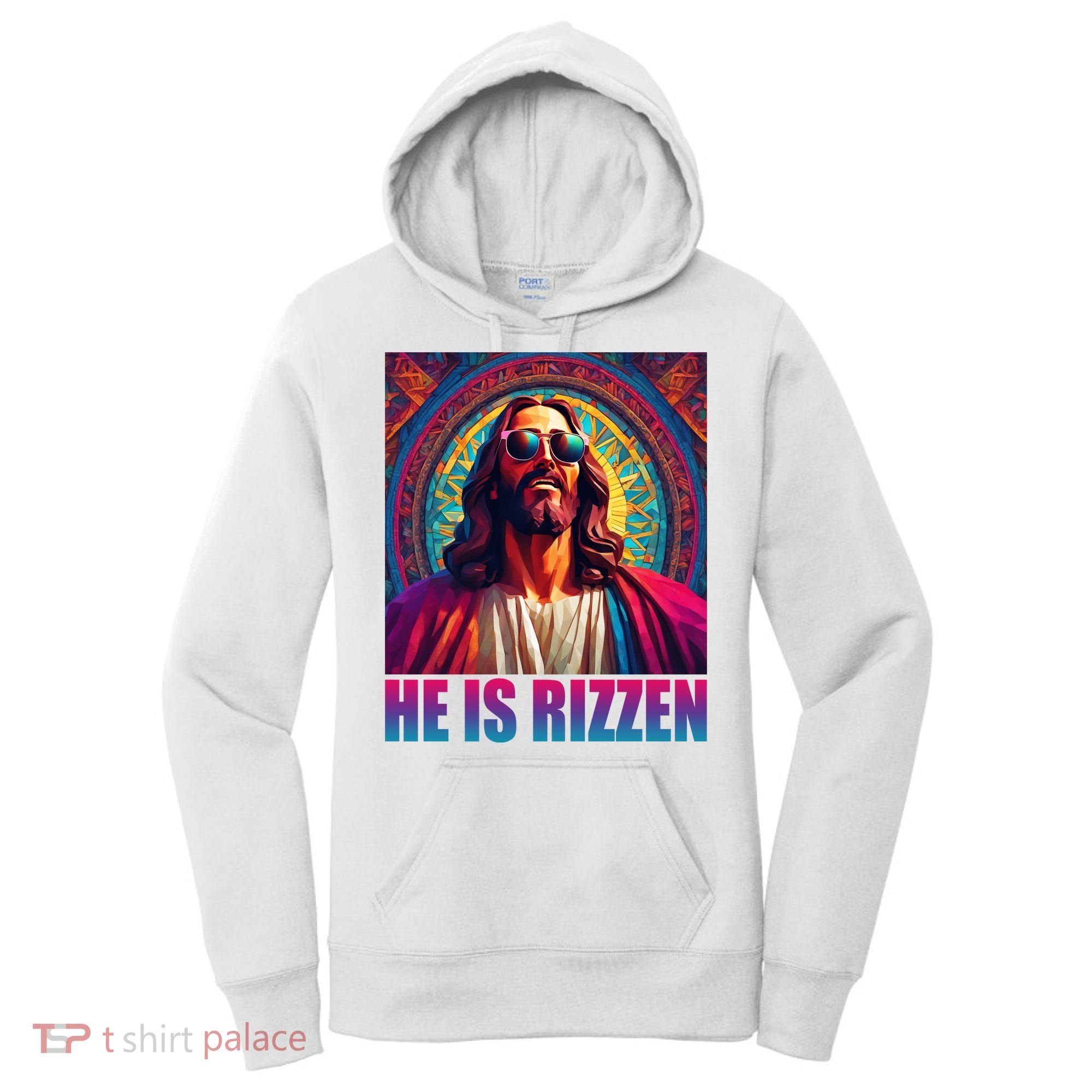 He Is Rizzen Jesus Portrait Risen Women's Hoodie
