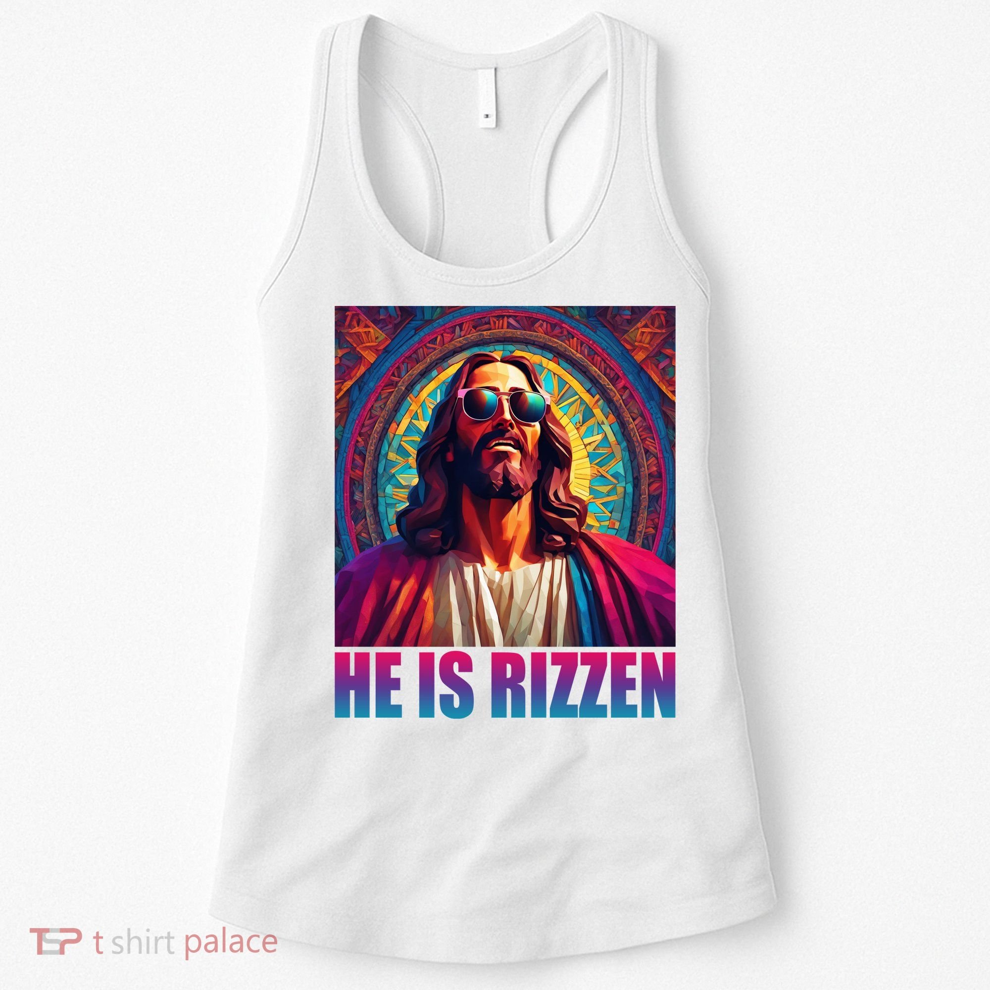 He Is Rizzen Jesus Portrait Risen Women's Tank Top