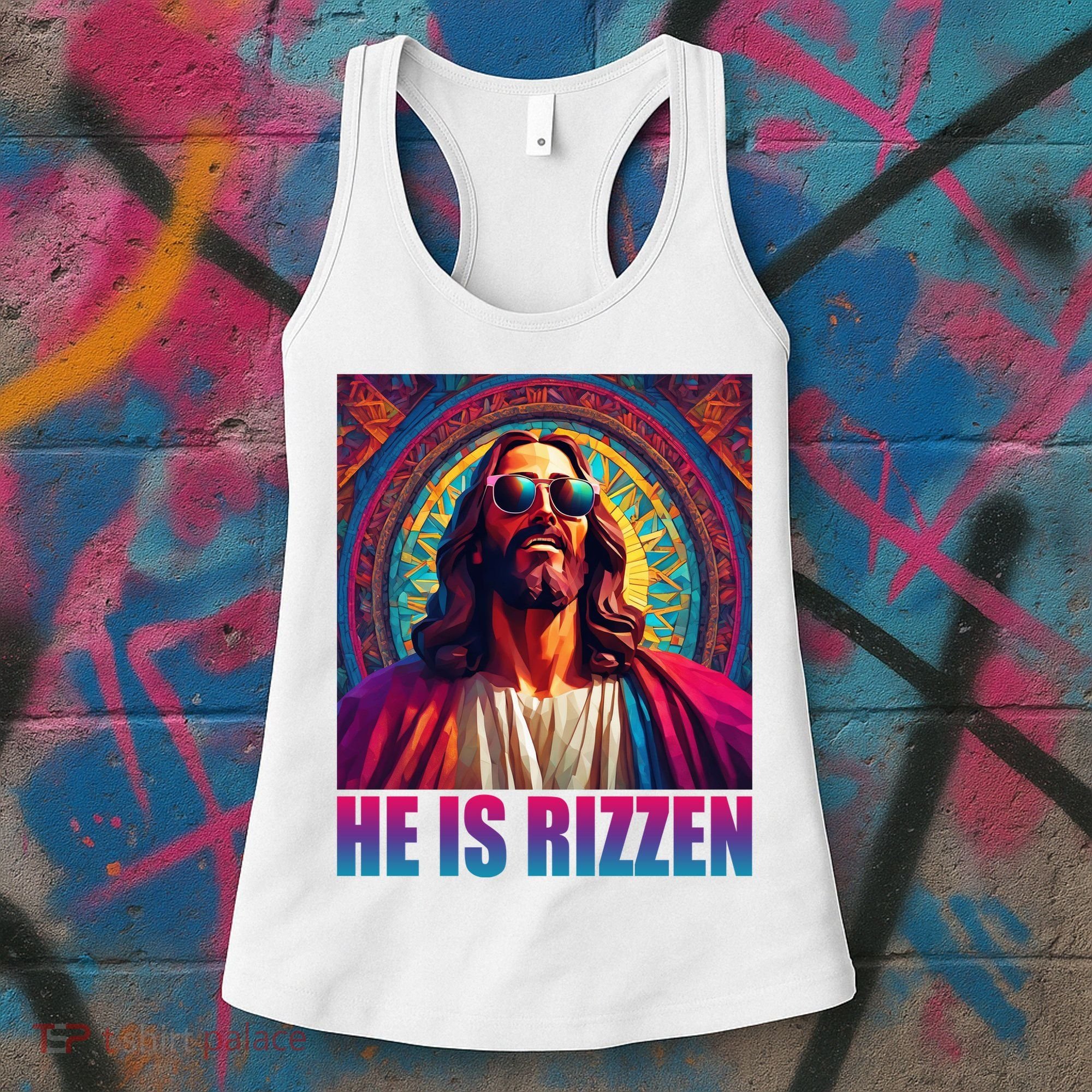 He Is Rizzen Jesus Portrait Risen Women's Tank Top
