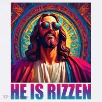 He Is Rizzen Jesus Portrait Risen Baby Bodysuit thumb 2