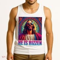 He Is Rizzen Jesus Portrait Risen Tank Top thumb 3