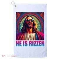 He Is Rizzen Jesus Portrait Risen Golf Towel thumb 0
