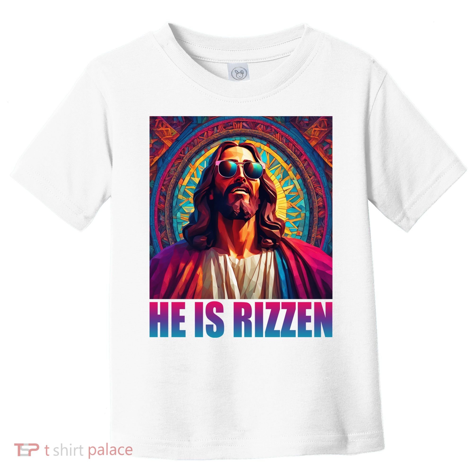 He Is Rizzen Jesus Portrait Risen Toddler T-Shirt