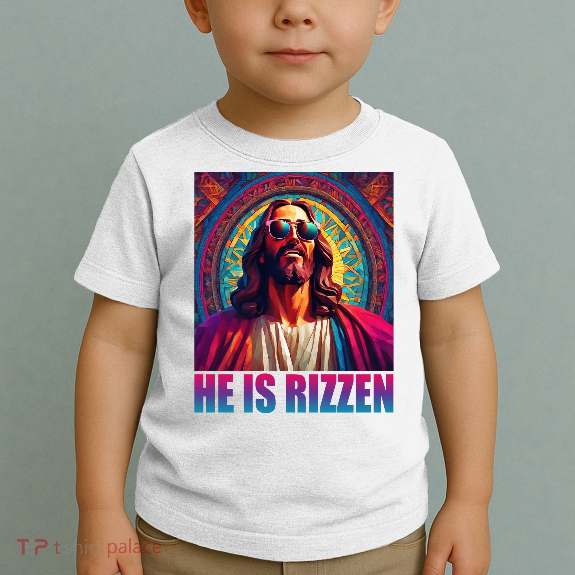 He Is Rizzen Jesus Portrait Risen Toddler T-Shirt