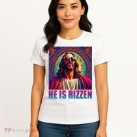 He Is Rizzen Jesus Portrait Risen Women's T-Shirt thumb 4