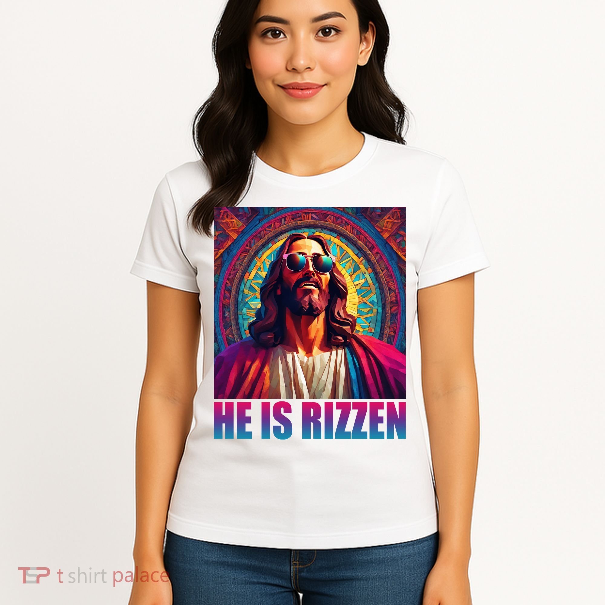 He Is Rizzen Jesus Portrait Risen Women's T-Shirt