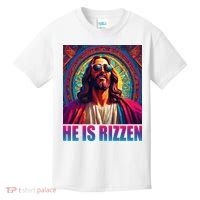 He Is Rizzen Jesus Portrait Risen Kids T-Shirt thumb 0
