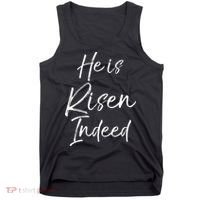 He Is Risen Indeed For Women Christian Easter Tank Top thumb 0