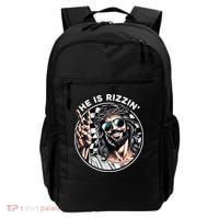 He Is Rizzin' Jesus Christian Happy Easter Hunt Eggs Funny Backpack thumb 0
