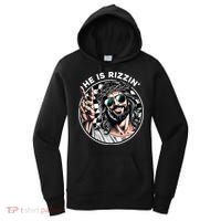 He Is Rizzin' Jesus Christian Happy Easter Hunt Eggs Funny Women's Hoodie thumb 0
