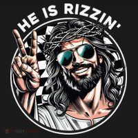 He Is Rizzin' Jesus Christian Happy Easter Hunt Eggs Funny Women's Hoodie thumb 2