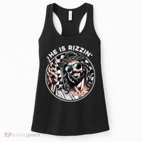 He Is Rizzin' Jesus Christian Happy Easter Hunt Eggs Funny Women's Tank Top thumb 0