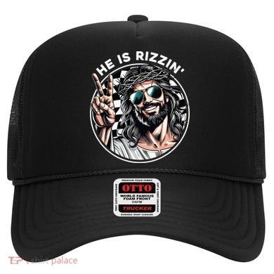 He Is Rizzin' Jesus Christian Happy Easter Hunt Eggs Funny Hat