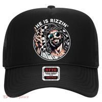 He Is Rizzin' Jesus Christian Happy Easter Hunt Eggs Funny Hat thumb 0