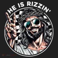 He Is Rizzin' Jesus Christian Happy Easter Hunt Eggs Funny Hat thumb 2