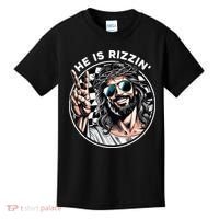 He Is Rizzin' Jesus Christian Happy Easter Hunt Eggs Funny Kids T-Shirt thumb 0