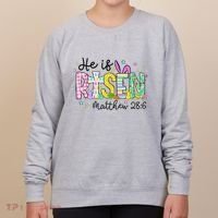 He Is Risen Jesus Christian Happy Easter Women's Sweatshirt thumb 0