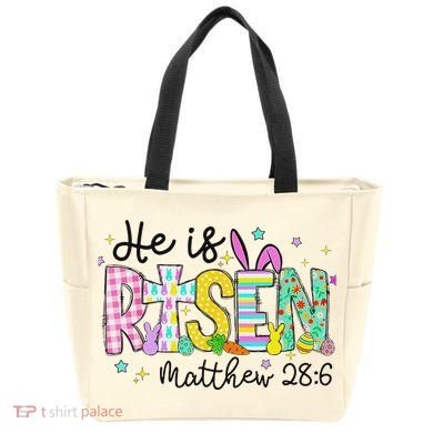 He Is Risen Jesus Christian Happy Easter Tote Bag