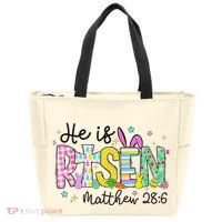 He Is Risen Jesus Christian Happy Easter Tote Bag thumb 0