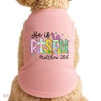He Is Risen Jesus Christian Happy Easter Doggie Tank thumb 0