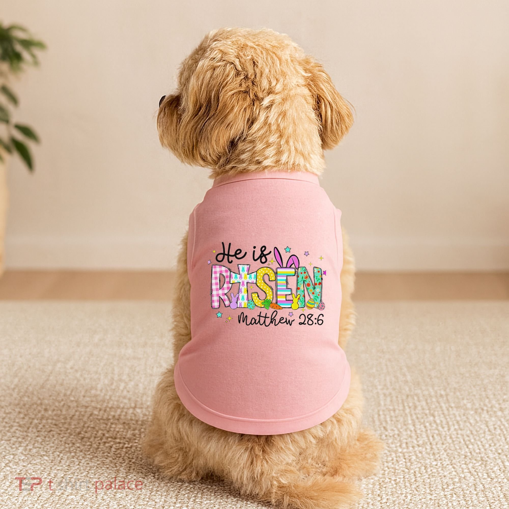 He Is Risen Jesus Christian Happy Easter Doggie Tank